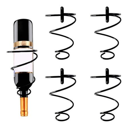 Vinställ 4 flaskor - Flaskställ - Vintillbehör - Hängande vinställ - för vägg och vägg - Väggvinglashållare - Hängande Ra