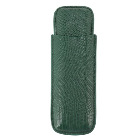Cigar Case Fashion Elegant Portable Sturdy Crocodilian Skin Texture Faux Leather 2 Fingers Cigar Holder