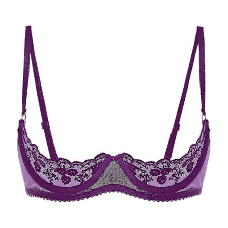 Dame 1/2 Cup Push Up Bøjle Blonde BH Lingeri Åben Bryst Cup BH toppe Justerbar Strop Svampe Polstret BH Undertøj-WELLNGS