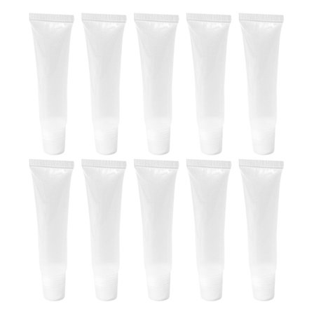 Läpinäkyvät 15 ml huulivoideputket, uudelleentäytettävä muotoilu, kulmikas suutin, kosmetiikkapidike