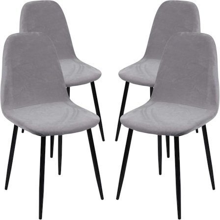 Skandinaviske fløjsbetræk til stole, sæt med 4 strækbare spisebordsstolebetræk