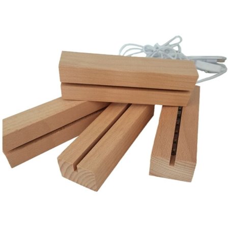 Træ LED-lysdisplay baseplade base 3D varmt lys base DIY natlys base til harpikskunst lys