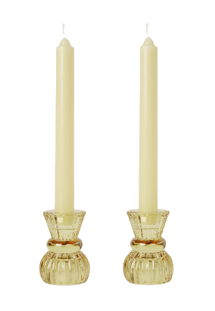 MANO ATELIER Gåvoset hög ljusstake och ljus, 2-pack Ljus & ljusstakar Gul ONESIZE