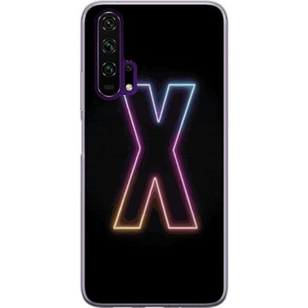 Kompatibelt Mobilskal till Honor Honor 20 Pro Neonbokstav X i starka färgskiftningar mot svart bakgrund, kraftfull typografisk design med tydlig lju