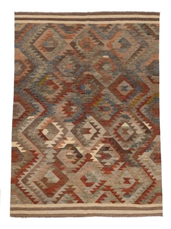 Kelim Ariana Trend Matta 206X291 Brun/Svart Ull, Afghanistan Carpetvista