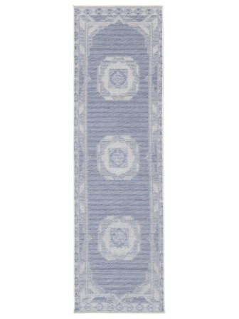 Safi Indoor/Outdoor Rug Washable 80X250 Small Blue/White Runner
