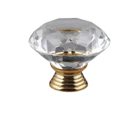 6 kpl 40mm timanttikristallikahva Golden Base Huonekalukahva Vaatekaapin laatikon ovenkahva Transparent