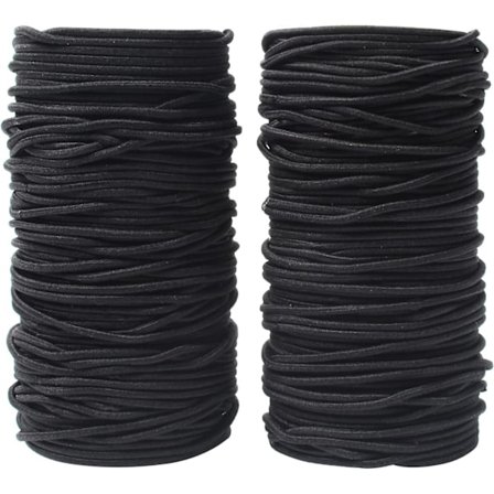 200 Strikker, Elastiske Hårstrikker Metallfrie Myke Elastiske Hårstrikker for Kvinner Tykt og Krøllete Hår for Kvinner og Jenter, Svart