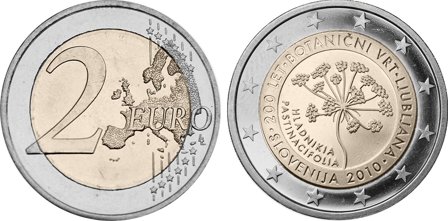 Slovenien 2010 - 200 år for den botaniske have i Ljubljana - 2 euro mønt