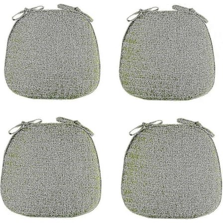 Ruokapöydän tuolin pehmusteet, 4 kpl - Liukumattomat U-muotoiset istuintyynyt nauhoilla, pestävät - Vihreä