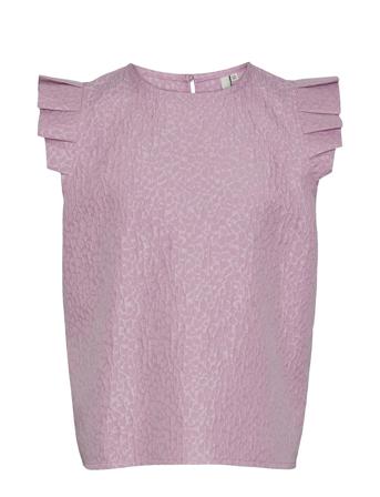 Pkcarly Ss O-Neck Top Little Pieces Purple