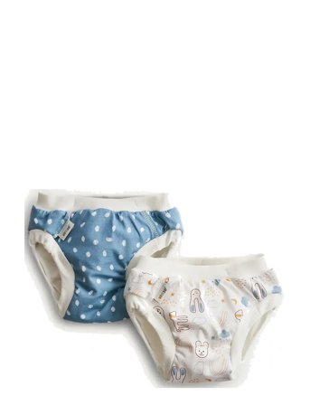 Imse Vimse Training Pants L 9-12 Kg, Blue Dots/White Teddy 2-P - Blue - L 9-12KG