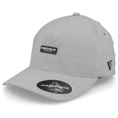 Padelville - Grå flexfit Keps - Padel Rubber Blue Melange Carbon Delta Flexfit @ Hatstore