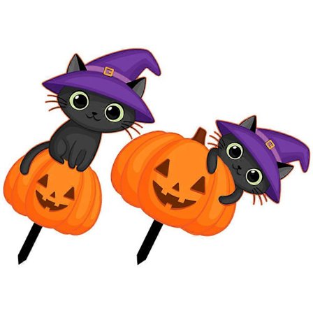 Halloween Udendørs Have Skilte Have Kat Skilt med Pæl til Halloween Fest Dekorationer 2 stk
