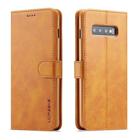 LC.IMEEKE Lompakkokotelo Samsung Galaxy S10 Cognac