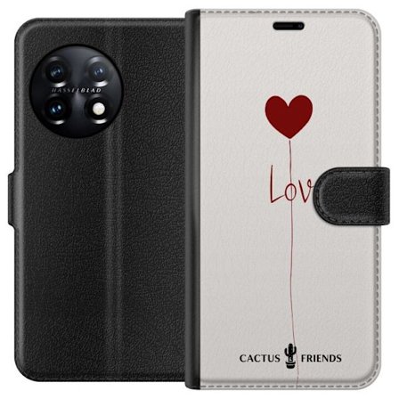 Kompatibelt Lommeboketui til OnePlus OnePlus 11 Cactus and Friends - Love Balloon Minimal