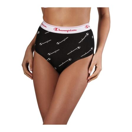 Champion, Print Hi Waist Underwear Zwart, Dames, Maat:L,elastaan