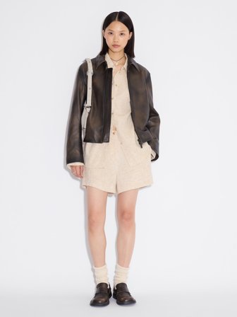 Holzweiler - Dais Linen Mix Shorts - Sand - Womens - XXS