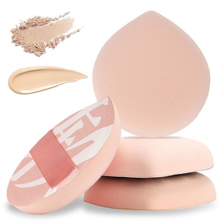 Sminksvamper, 4-pakning Teardrop Beauty Blenders, koreansk stil, multi-bruk applikatorer for flytende og pudder