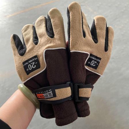 -20°C Vintervarma fleecehandskar för män Thermal sport Cykelsnö Dark brown