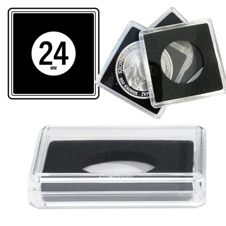 QUADRUM High firkantede møntkapsler til mønt Ø 24 mm - 50 stk. - Leuchtturm