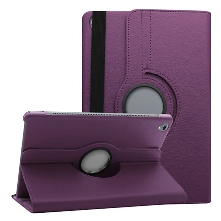 Huawei MediaPad M6 10.8 360 graders litchi grain läderfodral - Lila