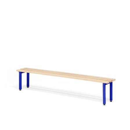 Changing room bench ELITE, 1500x300x390 mm, beech, dark blue