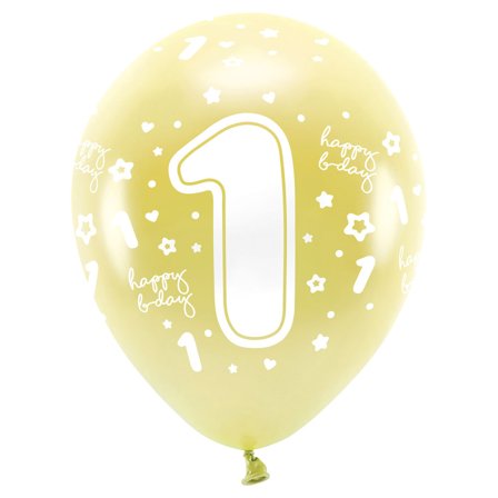 Balloner Metallic Guld Happy B-dag 1