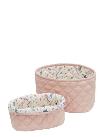 Quilted Storage Basket, Set Of Two Home Kids Decor Storage Storage Baskets Lyserød Cam Cam Copenhagen