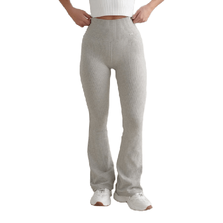 aim'n Ribbed Seamless Flare Petite Tights Underdelar Dam Grå L