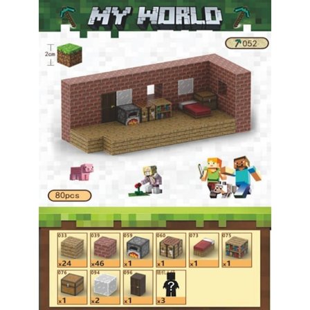 My Magnetic World Magnetiska Byggklossar Leksaksset --- Rött Tegelhus