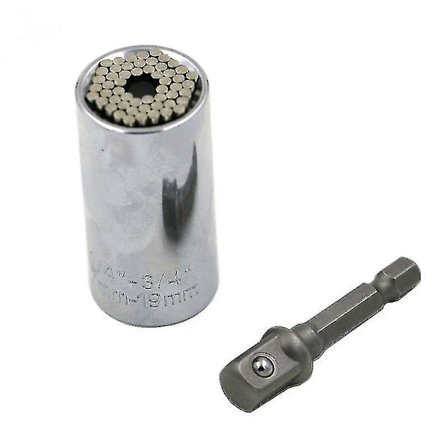 Fargede stikkontakter 7-19mm Magic Socket Ratchet Socket Wrench Håndborsokkel Krom Vanadium Stål Sølv Socket (uten stang) -subaoe