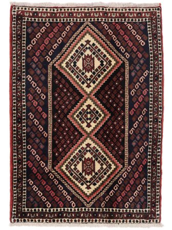 Medaljon Lille Afshar Shahre Babak Tæppe 90X125 Uld