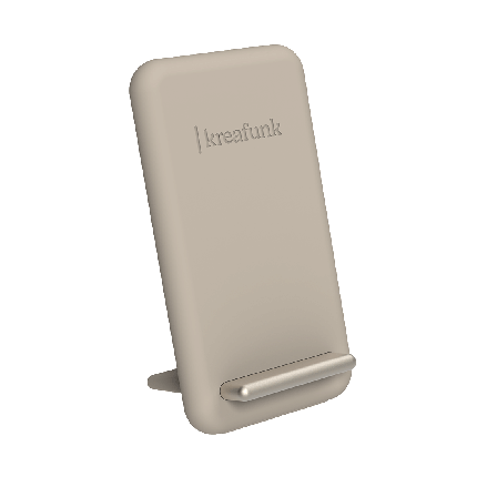 Kreafunk reCHARGE - Ladestander, Ivory Sand, Hurtig Opladning 15W, USB-C Port, LED Indikator