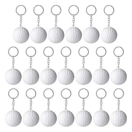 20 stk. golfbold nøgleringe til festgaver, golfbold stressbold, skolekarnevalsbelønning, sport Ce - B[YATOY]