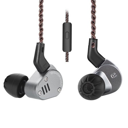 1DD+1BA Hybrid Drive In Ear Earphone Metal 3.5mm Earphone Headset med Mikrofon Grå