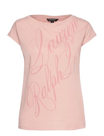 Script-Logo Cotton-Blend Tee Pink Lauren Ralph Lauren