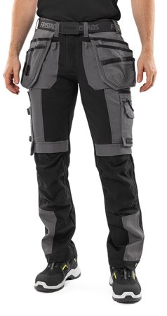 Arbetsbyxor Fristads Herr Green hantverkarbyxa stretch 2530 GCYD, Grå/Svart Arbetskläder