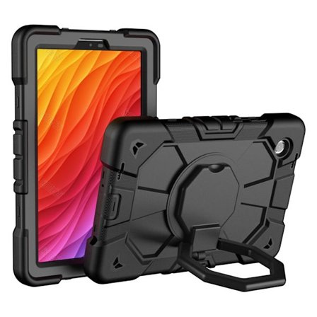 SKALO Samsung Galaxy Tab A11 Extra Stöttåligt Armor Ring Cover - Sort