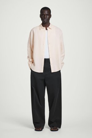 COS Homme Chemise Décontractée En Lin in Orange