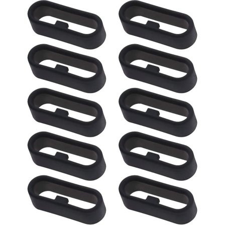 10 st armbandögla, kompatibel med Garmin Vivoactive 3 & Music Secure Silikonring - (svart)