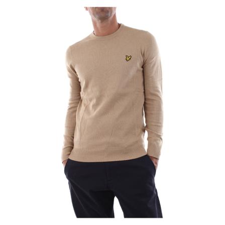 Lyle & Scott, 1874 Kn 400Vc Crew Neck Cotton Merino Knitwear Beige, Heren, Maat:XL,gestreept