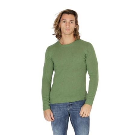 Zanone Round-neck Strik Grøn, Herre Strik, Størrelse: M