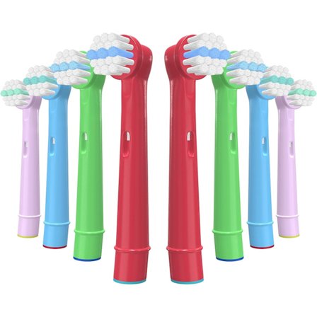 för Oral B barnens tandborsthuvud, barnens elektriska tandborsthuvuden kompatibla Braun ersättningshuvuden, för 3D vit, dubbel rengöring, preci