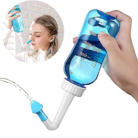 Nasal Rinse, Nasal Irrigator Flaska 300ml Neti Pot Sinus Kit För Vuxna Och Barn-blå