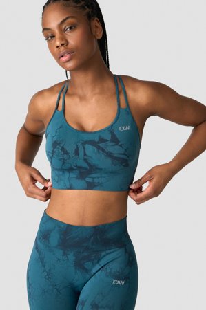 Define Seamless Tie Dye Sports Bra Dark Teal