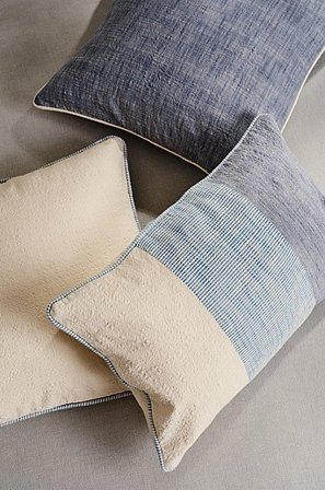 Jotex - Kissenbezug 3er-pack Blau/Karamellbraun/Naturweiß - CHAMBRAY - Kaufe Dekokissen und Kissenbezüge bei Jotex