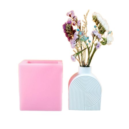 Urtepotte Silikoneform Betonform Stribede Vaseformede Urtepotteforme