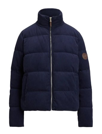 Lauren Ralph Lauren Corduroy Quilted Puffer Jacket Marinblå