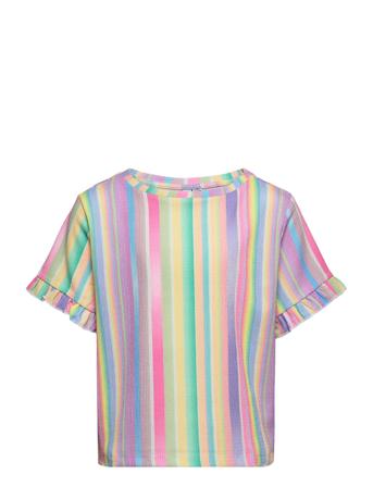 Pkmary Ss Flounce Top T-shirts Short-sleeved Rosa Little Pieces*Betinget Tilbud